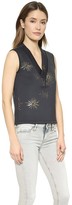 Thumbnail for your product : Cynthia Rowley Bonded V Neck Top
