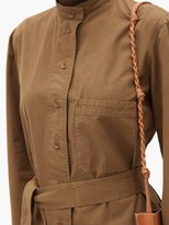 Thumbnail for your product : Lemaire Cotton-ventile Midi Shirt Dress - Dark Khaki