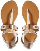 Thumbnail for your product : Warehouse White Metal Bar Toe Post Flat Sandals