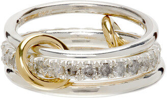Spinelli Kilcollin Silver Diamond Petunia Three-Link Ring