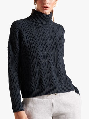 Womens Navy Cable Knit Jumper | Shop the world's largest 