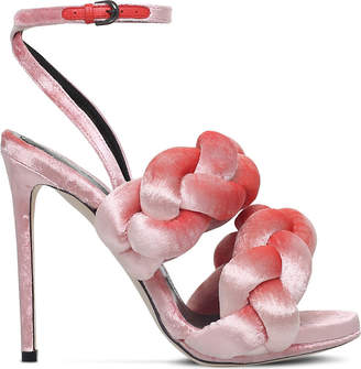 Marco De Vincenzo Braided velvet high heeled-sandals