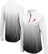 Thumbnail for your product : Colosseum Women's White/Black Alabama Crimson Tide Magic Ombre Lightweight Fitted Quarter-Zip Long Sleeve Top