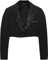 Thumbnail for your product : Vika Gazinskaya Cropped wool-blend tuxedo jacket