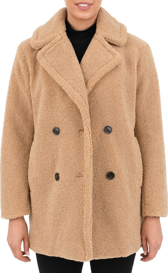 Kensie Women’s Double Breasted Faux Fur Coat