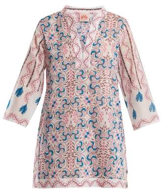 Le Sirenuse Le Sirenuse, Positano - Giada Kantha Shell Print Long Sleeved Dress - Womens - Pink Print