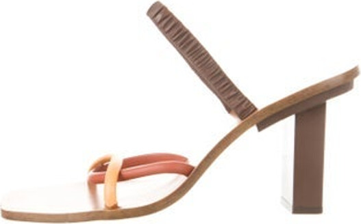 Cult Gaia Leather Slides Brown & Neutrals Unfortunately due to restrictions this item may not be eligible for shipping in all areas.