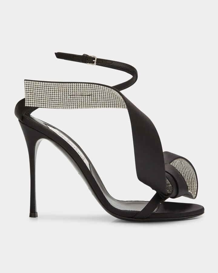 Sergio Rossi x Evangelie Sculpted Bow Ankle-Strap Cocktail Sandals ...