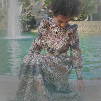 Relax Baby Be Cool Pisang Bali Long Sleeve Maxi Dress
