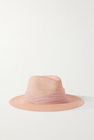 Thumbnail for your product : Eugenia Kim Courtney Metallic Tulle-trimmed Hemp-blend Fedora