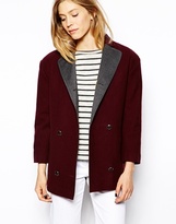 Thumbnail for your product : Le Mont St Michel Jacket Wool Mix Coat With Contrast Collar