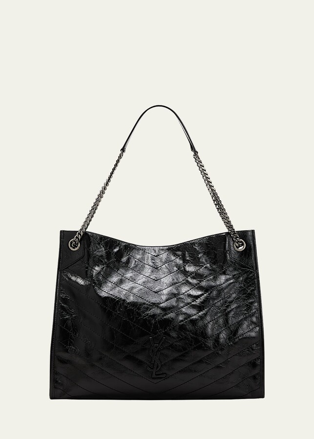 Saint Laurent Niki Large Crinkled Calf Shopper Tote Bag ShopStyle