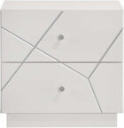 George Oliver Manhattan Nightstand – Lacquer Finish With Geometric Design And Velvet-Lined Drawers For Modern Bedrooms