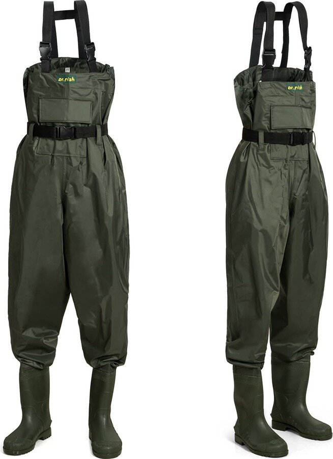 Dr.Fish Fishing Waders Waterpoof Farming Chest Waders With Boots Unisex