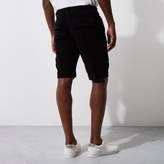 Thumbnail for your product : River Island Mens Black cord slim fit shorts
