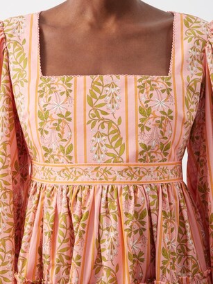 Agua by Agua Bendita Avena Floral-print Cotton-poplin Mini Dress - Pink Print