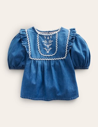 Boden Embroidered Woven Top