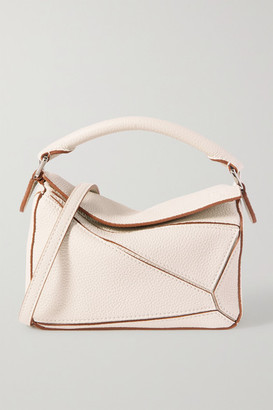 Loewe Puzzle Mini Textured-leather Shoulder Bag - White