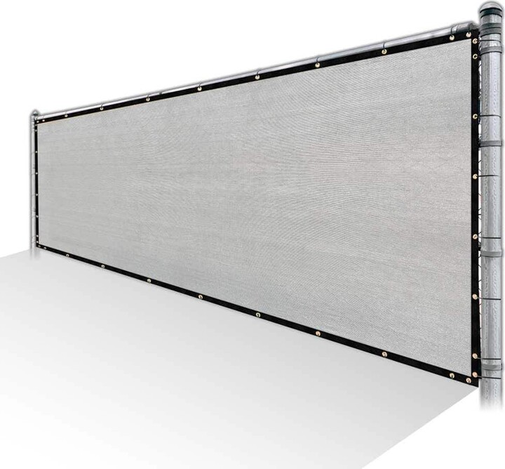 6 ft. x 133 ft. Grey Privacy Fence Screen HDPE Mesh Windscreen with Reinforced Grommets for Garden Fence (Custom Size)