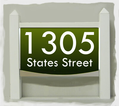 EZ Street Signs Modern LED address sign with solar panel