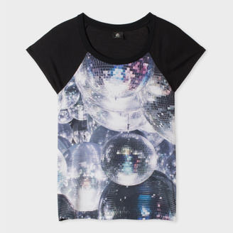 Paul Smith Women's Black T-Shirt With 'Disco Balls' Print