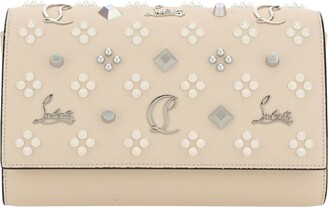Paloma - Clutch - Grained calf leather and spikes Loubinthesky - Leche -  Christian Louboutin
