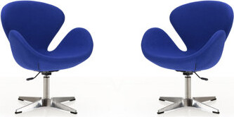 Manhattan Comfort Raspberry Wool Blend Upholstered Swivel Balloon Chair