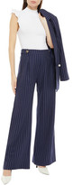 Thumbnail for your product : Mother of Pearl Roland pinstriped organic cotton-twill wide-leg pants
