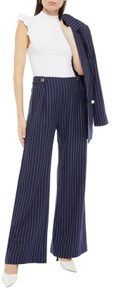 Mother of Pearl Roland pinstriped organic cotton-twill wide-leg pants