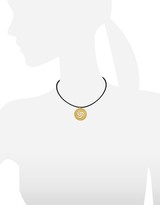 Thumbnail for your product : Stefano Patriarchi Golden Silver Etched Crop Circle Round Pendant w/Leather Lace