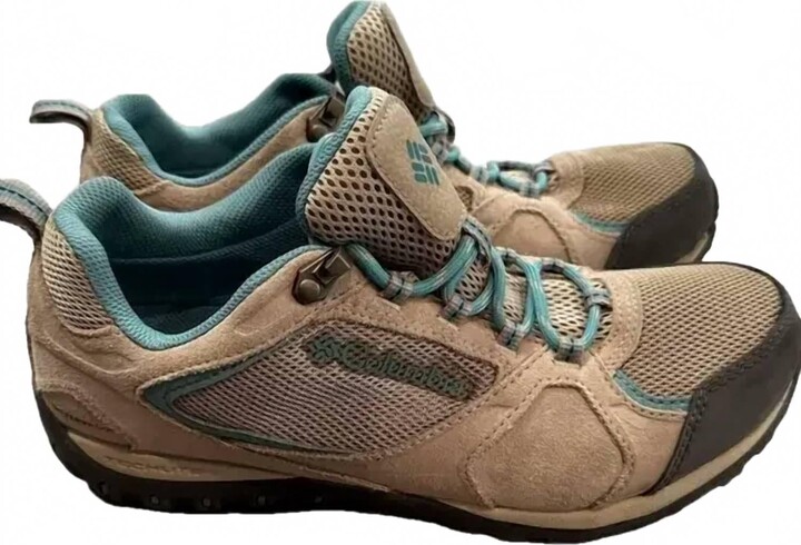 Columbia Women's Access Point Ii Waterproof Hiking Shoes In Tan Blue