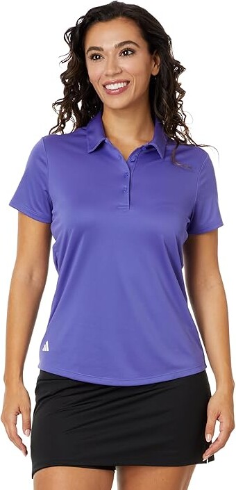 adidas Golf Performance Solid Short Sleeve Golf Polo Shirt Women's Clothing Purple : MD, Polyester