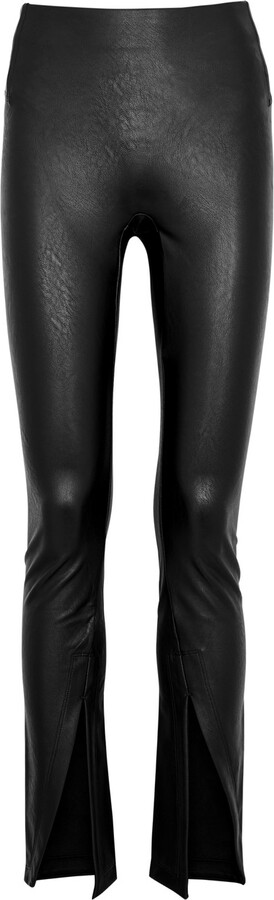 SPANX Faux Leather Leggings for Women Tummy Control with Side
