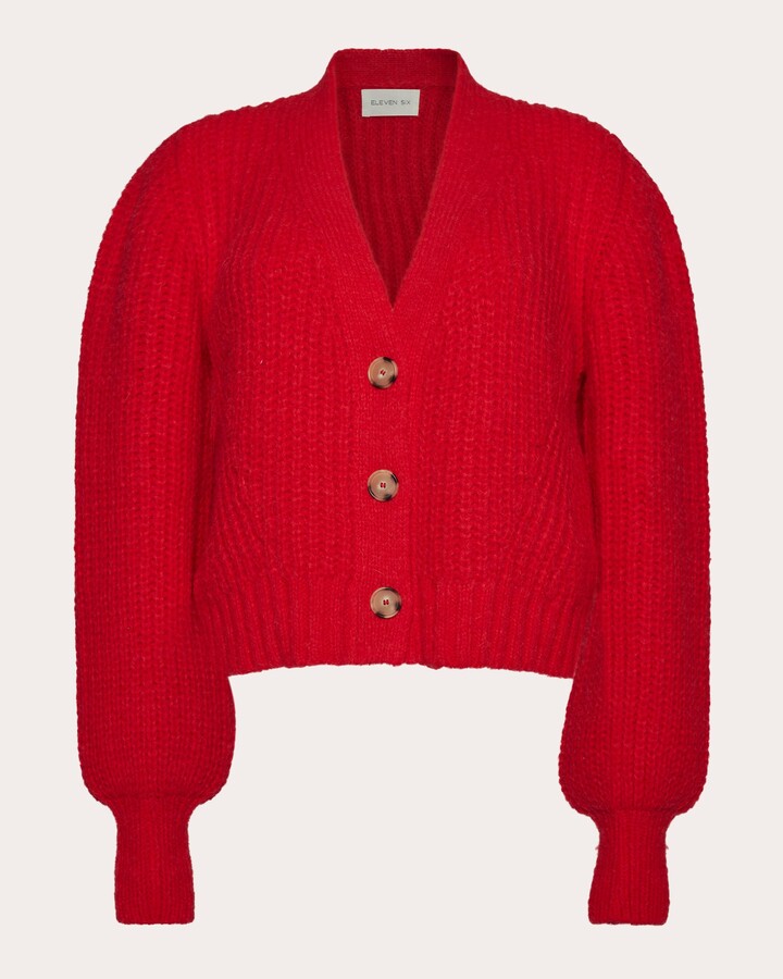 Sara Ribbed Alpaca-Blend Cardigan