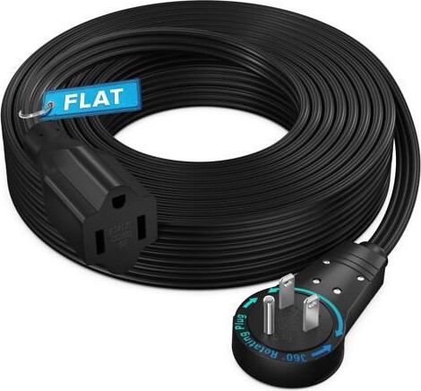 Maximm 360° Rotating Flat Plug Extension Cord 50 feet Flat Extension Cord Under Carpet with Slim Space-Saving Plug Design, Low Profile Extension...