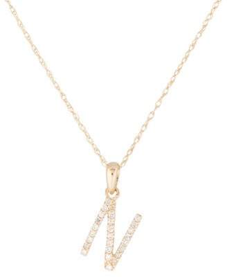 N. 14K Diamond Initial 'N' Pendant Necklace