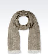Thumbnail for your product : Armani Jeans Cotton And Linen Scarf With All Over Logo