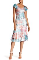 Thumbnail for your product : Komarov V-Neck Flutter Sleeve Print Dress