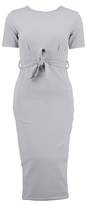 Thumbnail for your product : boohoo Pleat Front Belted Tailored Midi Dress
