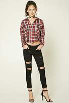 Thumbnail for your product : Forever 21 Frayed Plaid Flannel Shirt