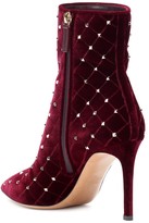 Thumbnail for your product : Valentino Garavani Rockstud Spike velvet ankle boots