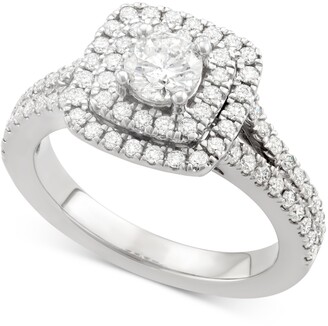 Marchesa Diamond Square Halo Engagement Ring (1-1/4 ct. t.w.) in 18k White Yellow or Rose Gold, Created for Macy's