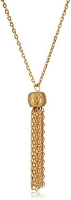 Satya Jewelry Gold Tassel Lotus Pendant Necklace, 18"