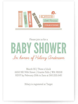 Minted Book It Baby Shower Invitations