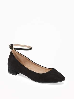 Old Navy Sueded Ankle-Strap Ballet Flats for Women