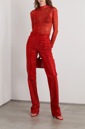 パンツ FERRAGAMO Straight pants with pleat Red FERRAGAMO Pleated wool straight-leg pants | NET-A-PORTER