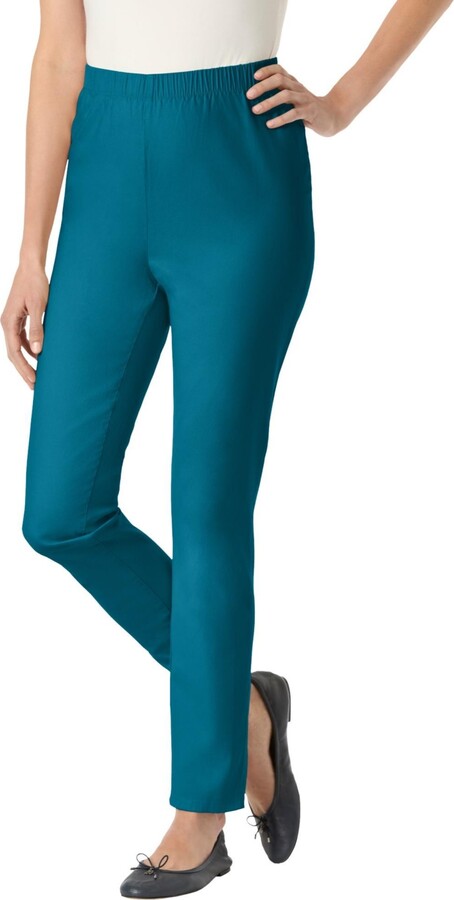 Woman Within Women's Within Tall Pull-On Elastic-Waist Stretch Fineline Denim Jeans