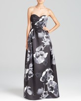 Thumbnail for your product : Aidan Mattox Gown - Sweetheart Neck Floral Print