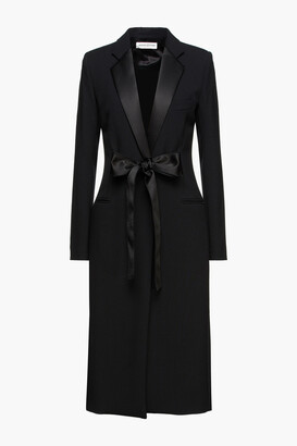 Victoria Beckham Satin-trimmed Crepe Coat