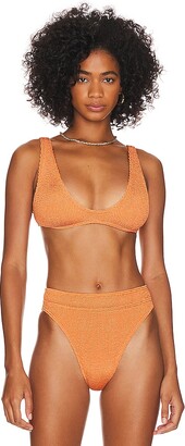 South Beach x Miss Molly crinkle underwire bikini top in burnt orange